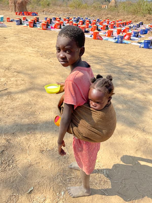 Girl in Pink Shirt With Sister