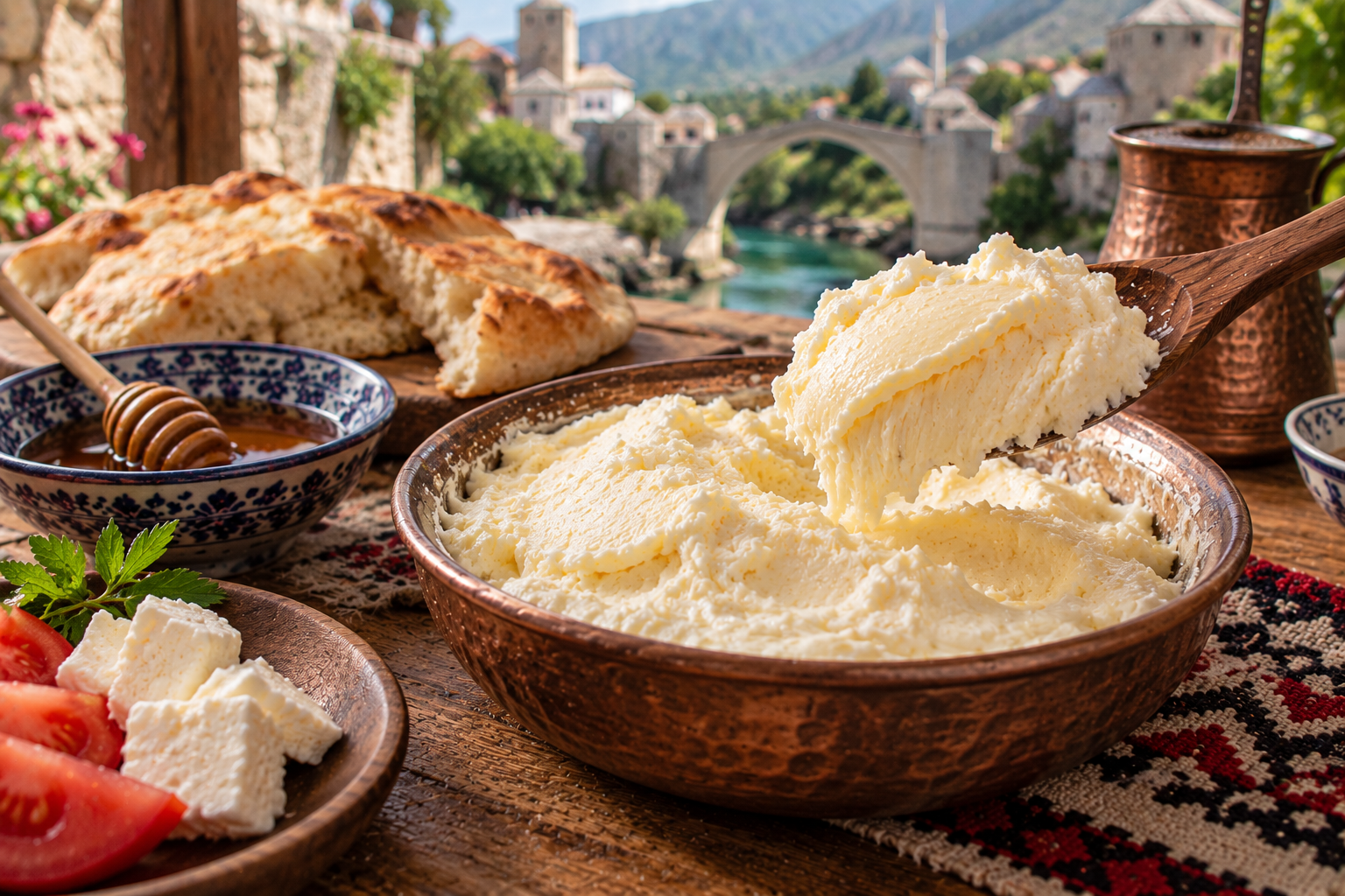 Traditional Balkan Kajmak Cream Spread