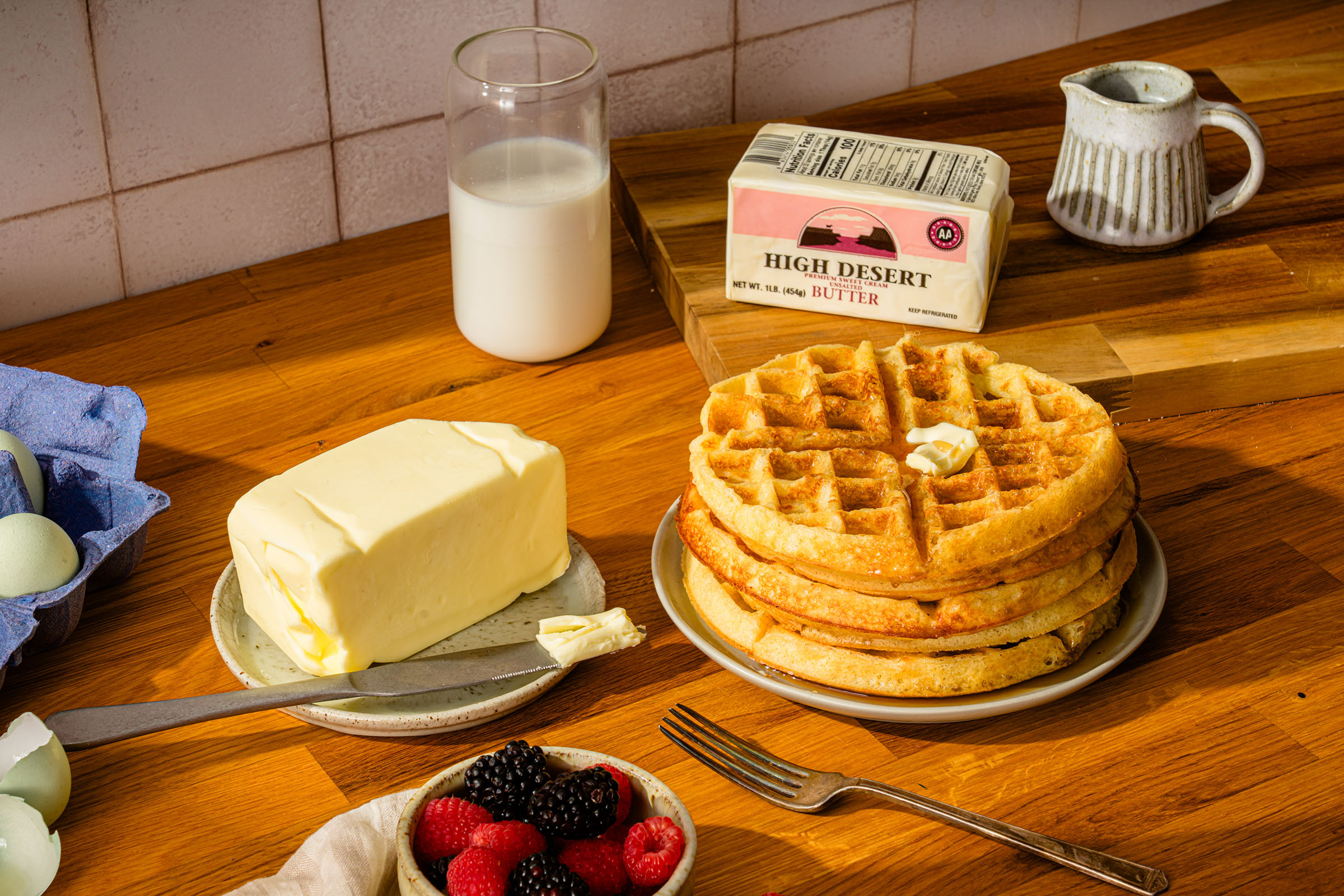 pancakes with unsalted butter